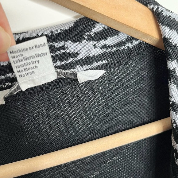 Ming Wang Women's Open Front Cardigan Size XL Black Animal Print Long Sleeve - Picture 5 of 7